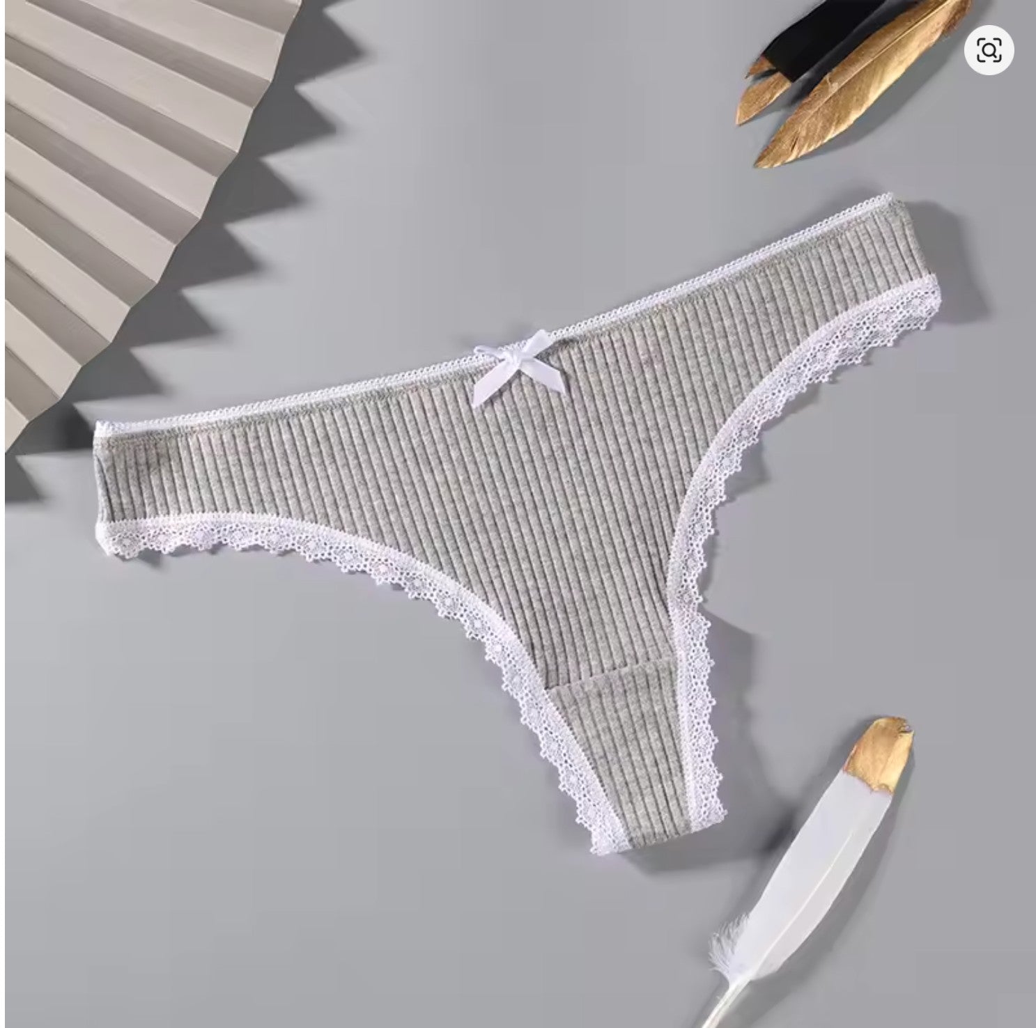 Bowknot Lace Trim Thong