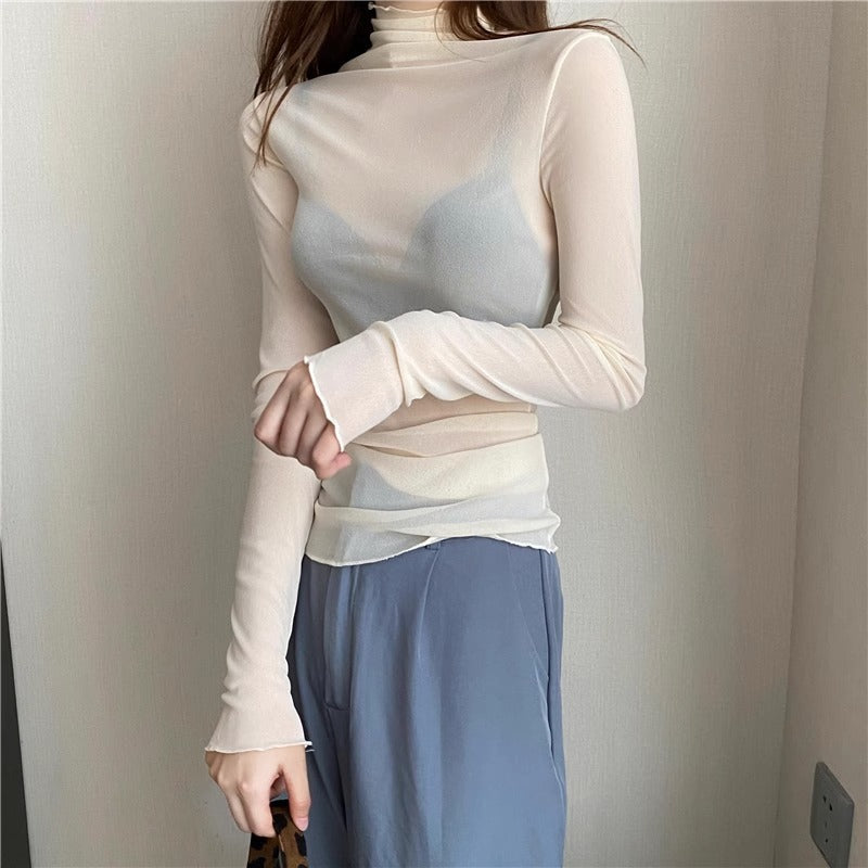 Femboy Lace High-Neck Top