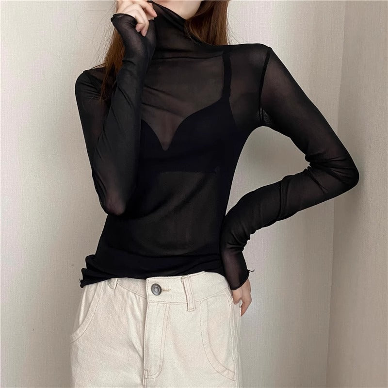 Femboy Lace High-Neck Top