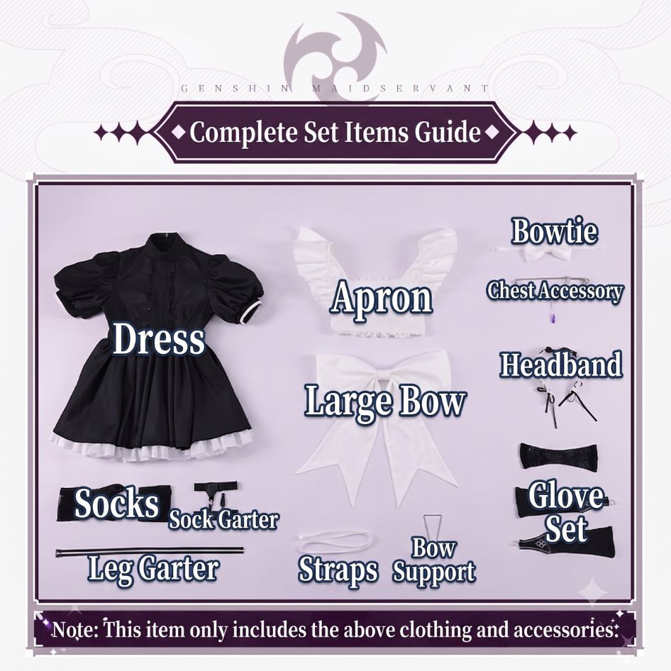 Femboy maid costume full set dress apron headpiece accessories cosplay