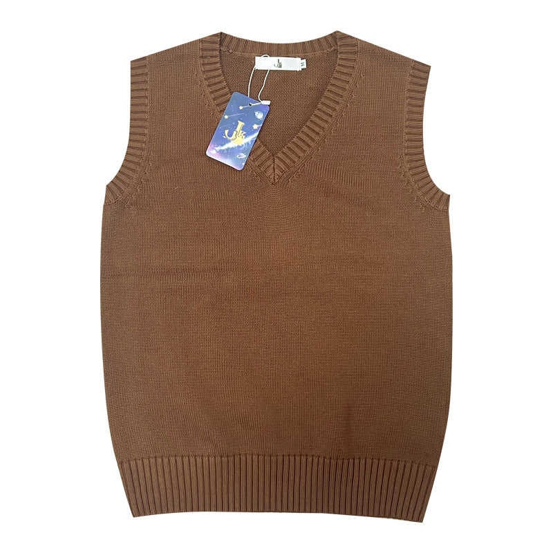College Knit Vest – Classic V-Neck Femboy Fashion