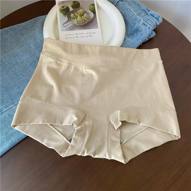 Flat-lay front shot of beige Cotton Femboy Briefs, casual femboy outfit.