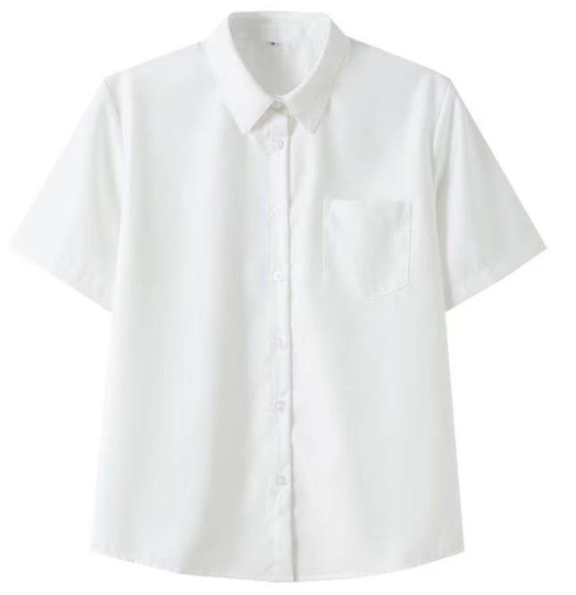 Femboy White short-sleeve shirt on a white background