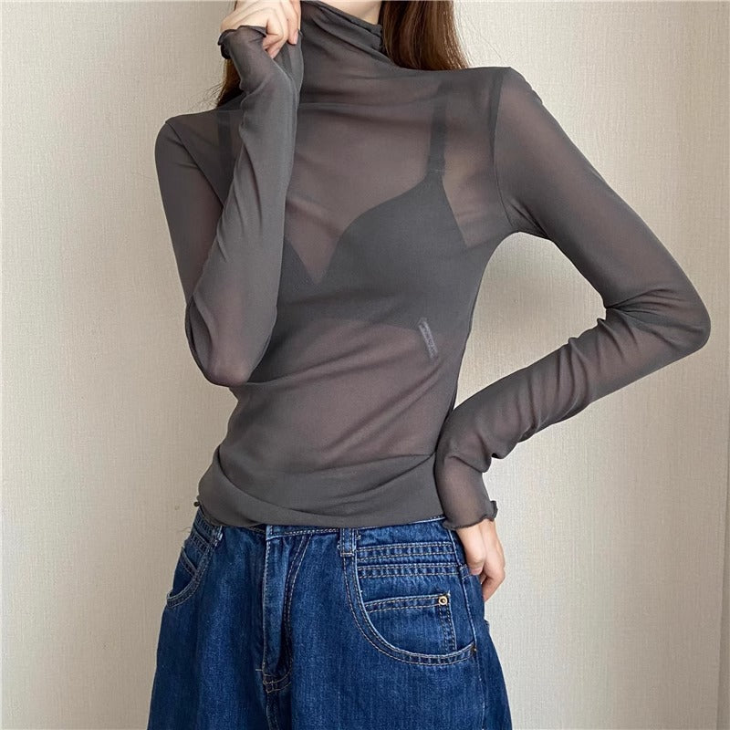 Femboy Lace High-Neck Top