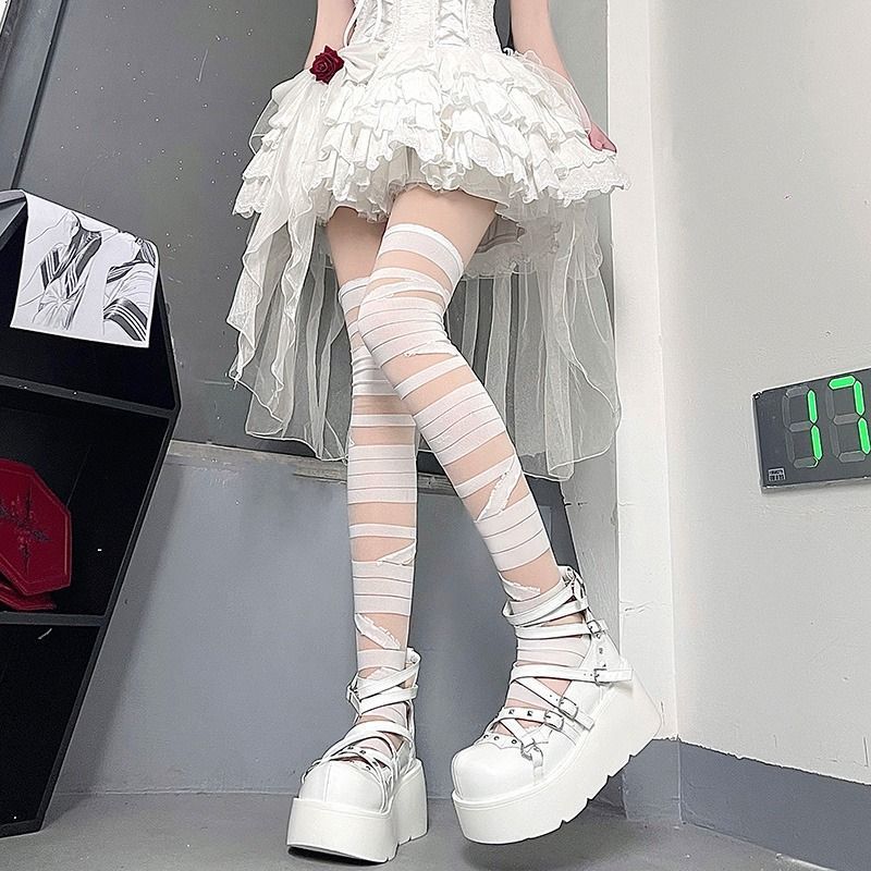 Strappy Over-the-Knee Socks
