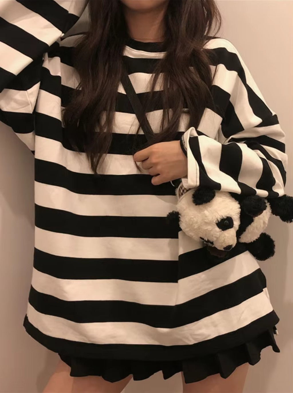 Long Sleeve Striped Sweatshirt
