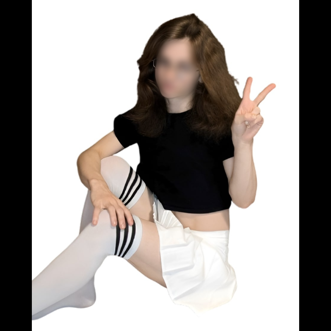 femboybox femboy starter kit, front angle, white background, displaying the femboy starter kit with a pose.