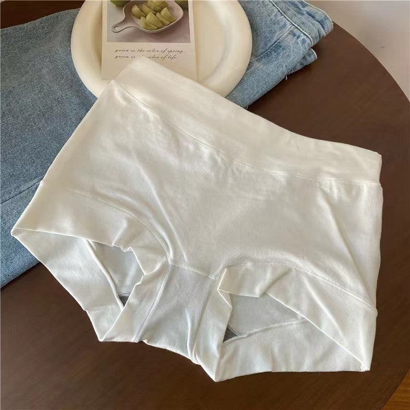 Flat-lay front shot of ivory Cotton Femboy Briefs, aesthetic femboy outfit.