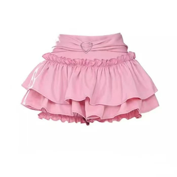 FemboyBox femboy skirt pink tiered ruffle mini puffball bow y2k a line
